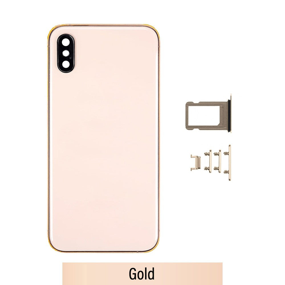 Rear Housing for iPhone XS (NO LOGO)-Gold Rear Housing for iPhone XS (NO LOGO)-Gold